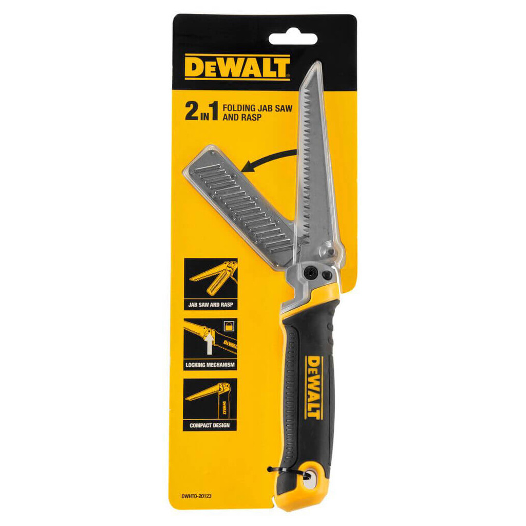 Ножівка DeWALT міні ножовка-рашпіль по гіпсокартону, складана, 130 мм. (DWHT0-20123) - зображення 3