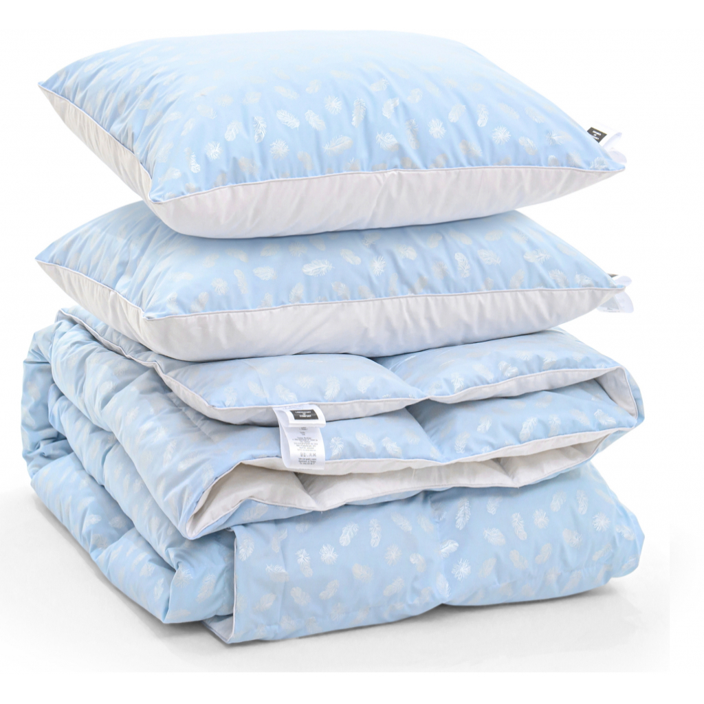 Ковдра MirSon Набір №2165 Bio-Blue Зима 90% пух 155х215 + подушки (2200003025439) - зображення 3