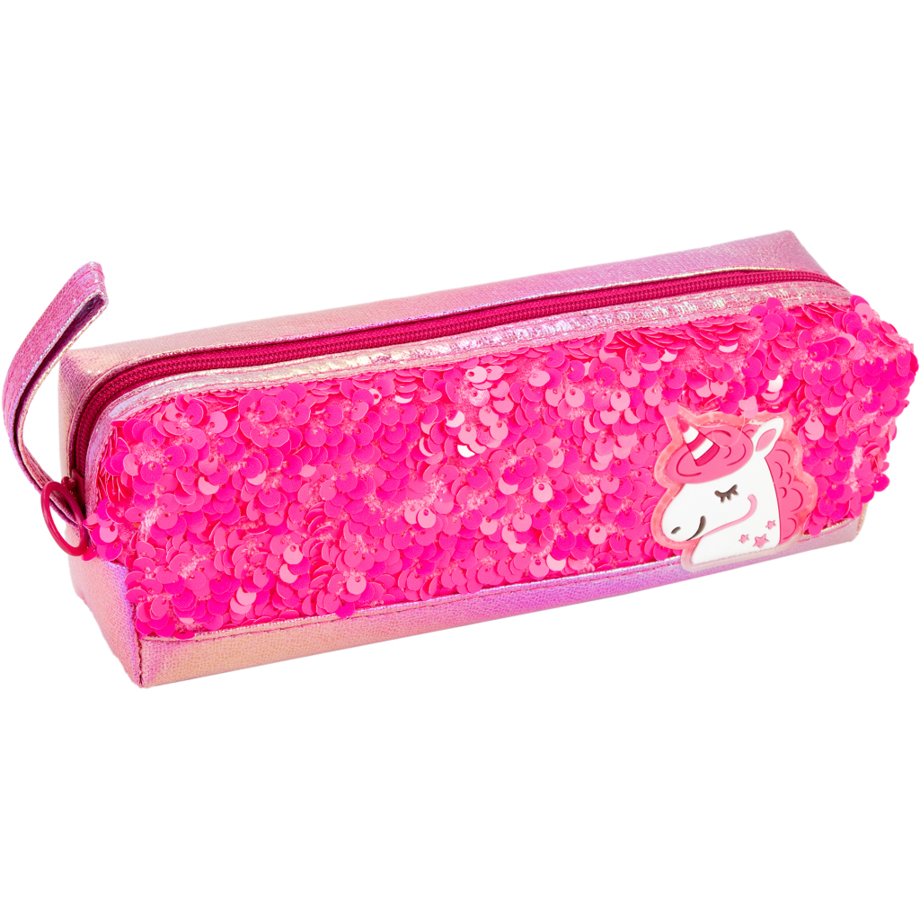 Пенал Cool For School з паєтками та ремінцем 1 відділення рожевий (CF87057) - зображення 1