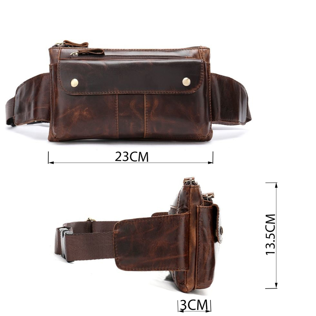 Сумка Vintage Поясна чоловіча Коричнева (14815) - зображення 3