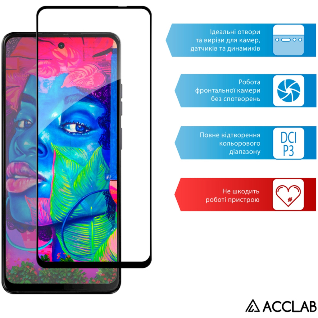 Скло захисне ACCLAB Full Glue Moto G04 Black (1283126594250) - зображення 5