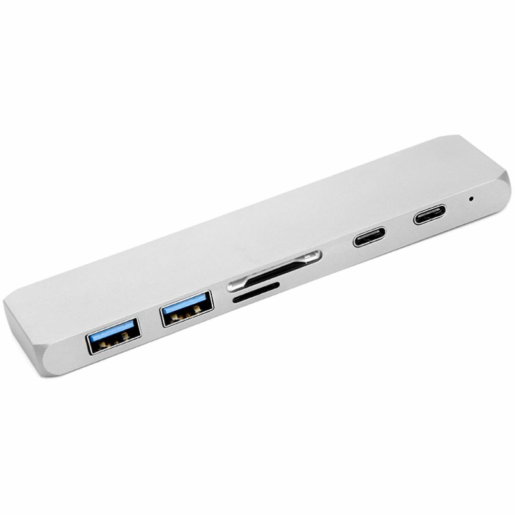 Концентратор PowerPlant Type-C - HDMI 4K, USB 3.0, USB Type-C, SD, microSD (CA911684) - зображення 1