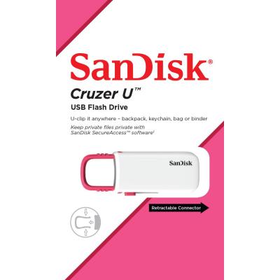USB флеш накопичувач SanDisk 32GB Cruzer U White/Pink USB 2.0 (SDCZ59-032G-B35WP) - зображення 4