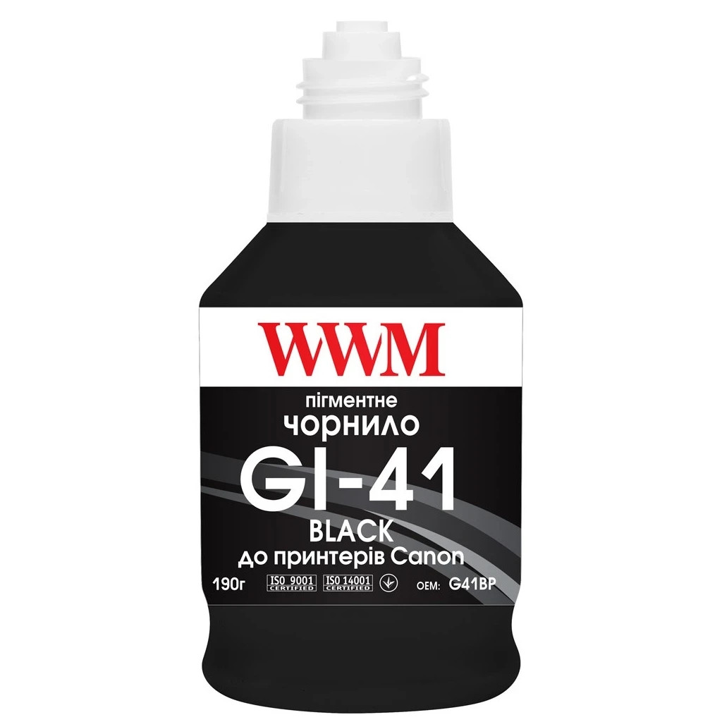Чорнило WWM Canon GI-41, 190г Black pigmented (G41BP) - зображення 2