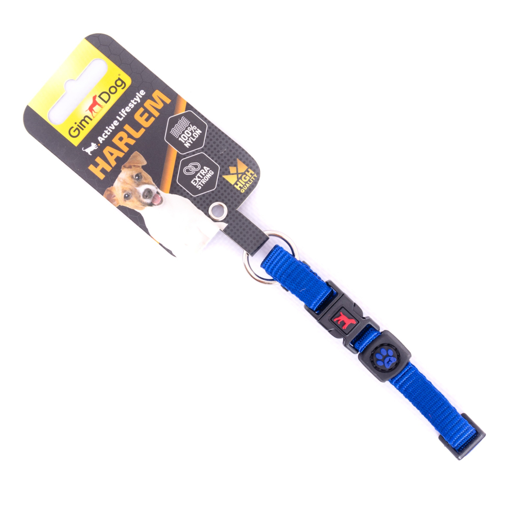 Нашийник для тварин GimDog Harlem нейлон 25-40 см/15 мм синій (8009632058634) - зображення 1