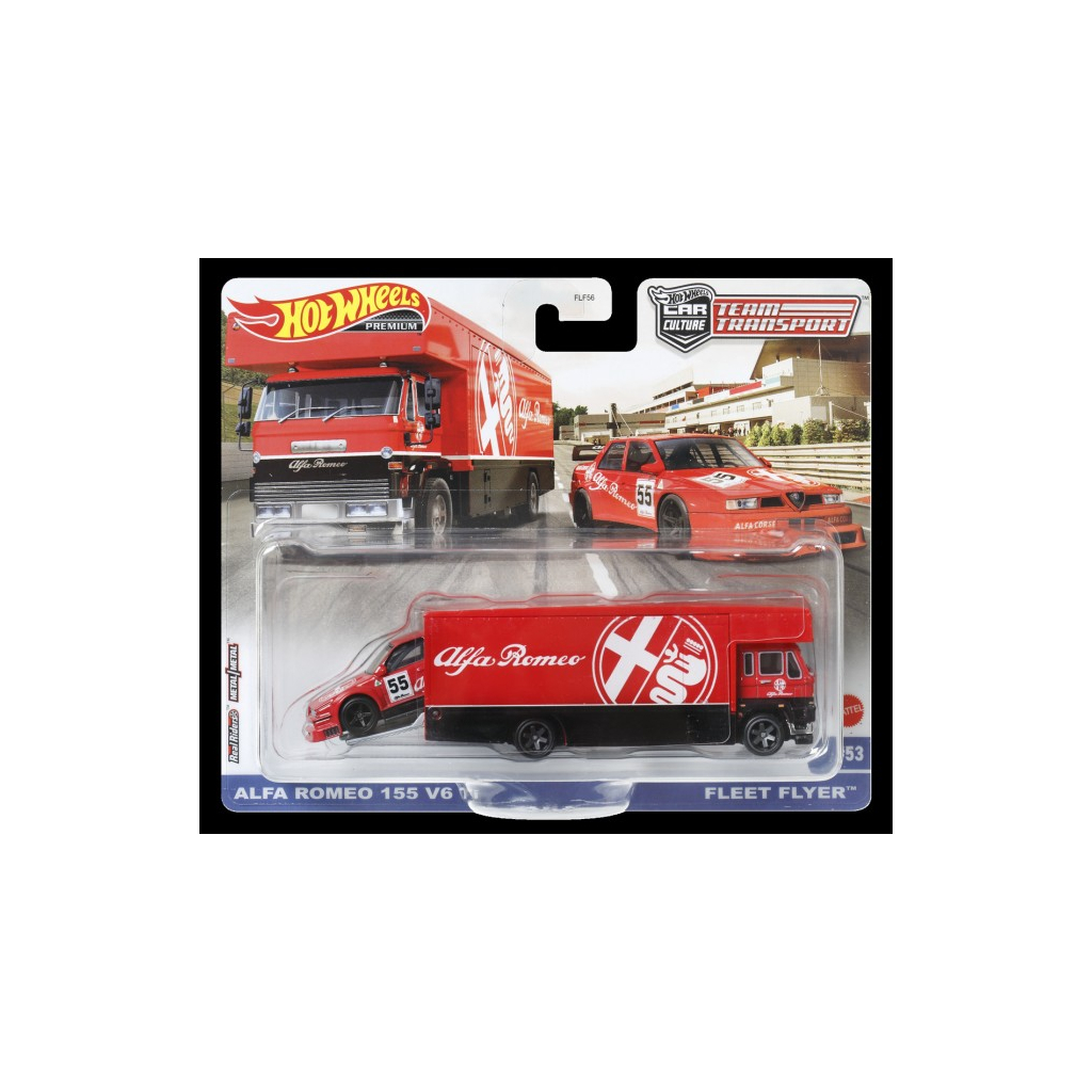 Машина Hot Wheels Колекційна модель Alfa Romeo 155 V6 та транспортера Fleet Flyer серії Car Culture (FLF56/HKF42) - зображення 7