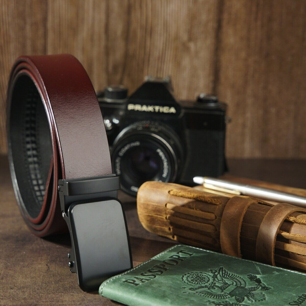 Ремінь Vintage Чоловічий з автоматичною пряжкою Коричневий (20271) - зображення 7