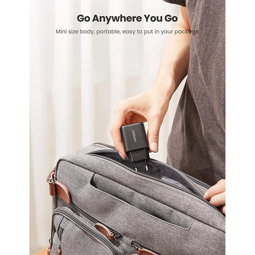 Зарядний пристрій Ugreen CD122 18W USB QC 3.0 Charger (Black) (70273) - зображення 6