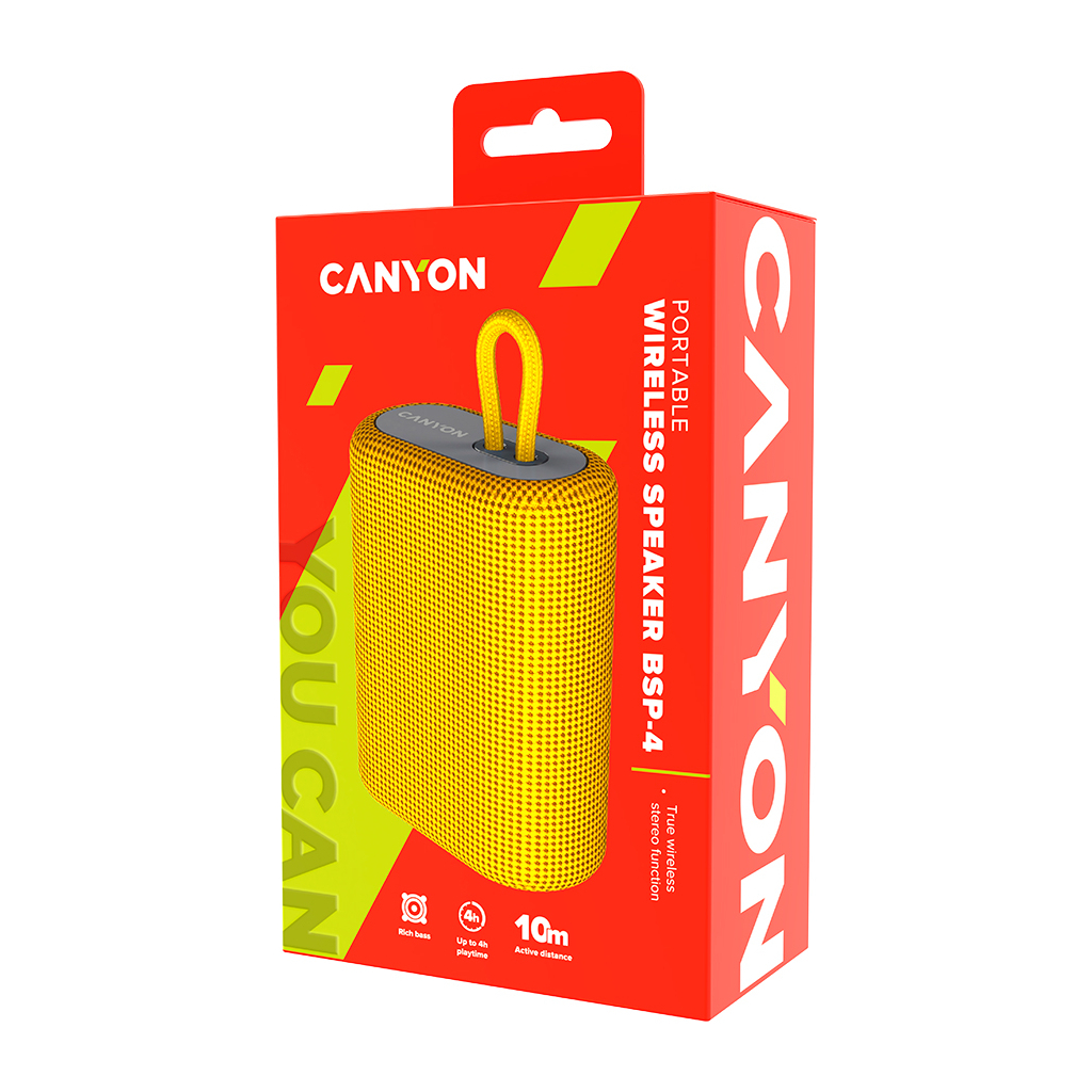 Акустична система Canyon BSP-4 Bluetooth Yellow (CNE-CBTSP4Y) - зображення 4