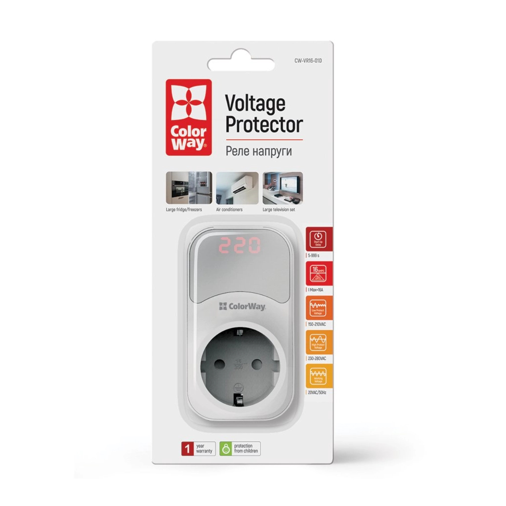 Реле напруги ColorWay DS1, white (CW-VR16-01D) - picture 12