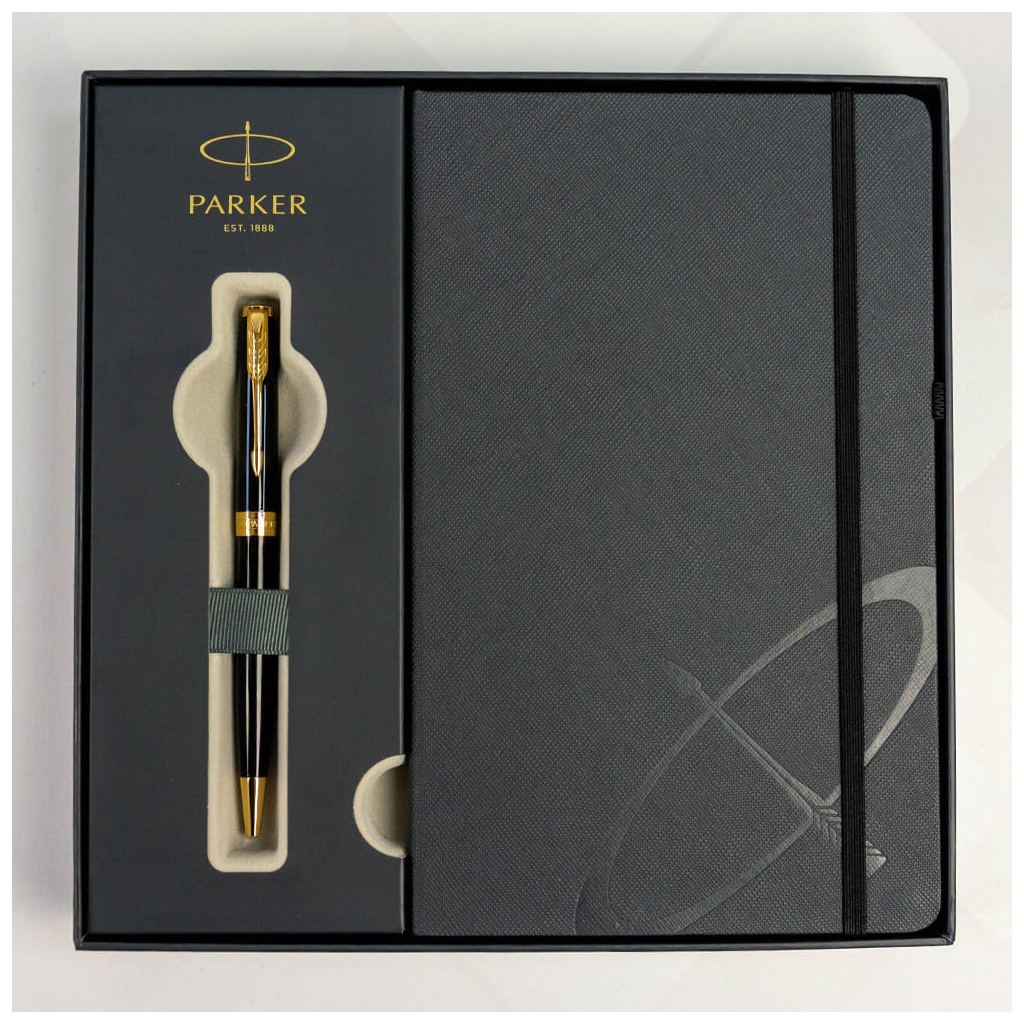 Ручка кулькова Parker SONNET 17 Black Lacquer GT BP + блокнот Parker + подар.упак. GIFT24 (86 032b24) - изображение 4