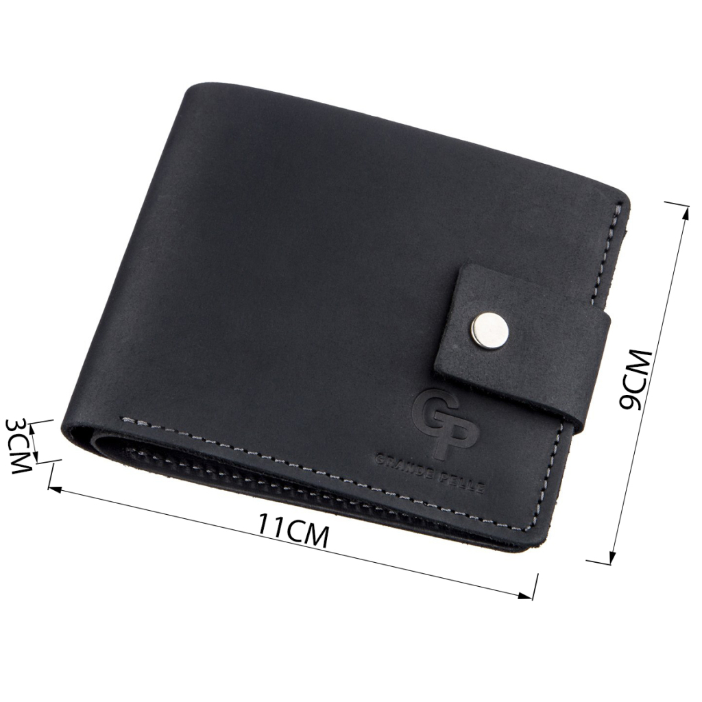 Портмоне Grande Pelle У вінтажному стилі Чорне (11228) - зображення 3