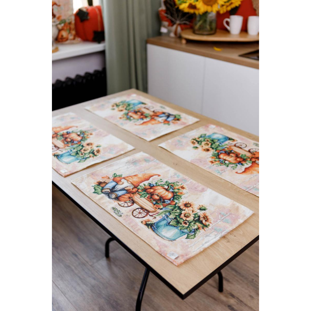 Серветка на стіл Прованс гобеленова Гарбузові гноми 30х50 см (036238) - зображення 2