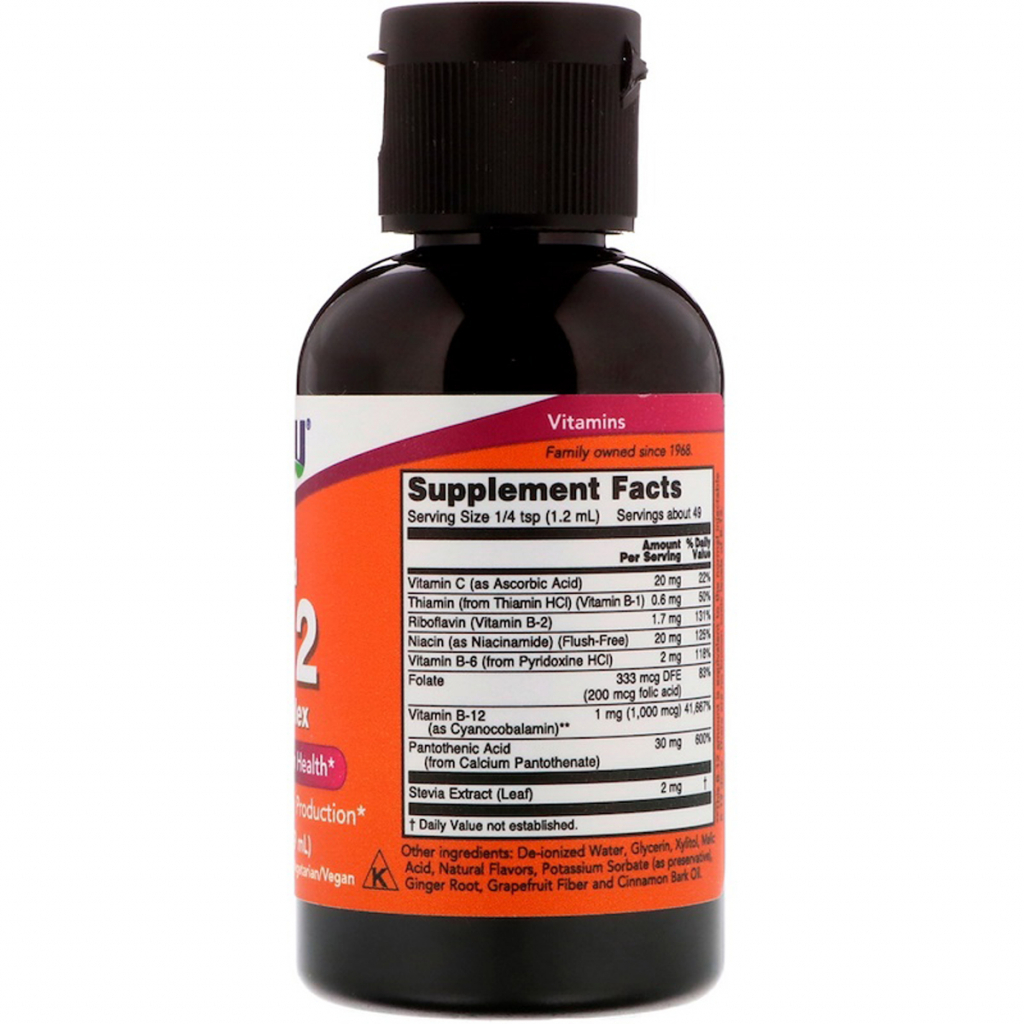 Вітамін Now Foods Вітамін B-12 Рідкий, Liquid B-12, 59 мл (NOW-00464) - зображення 2