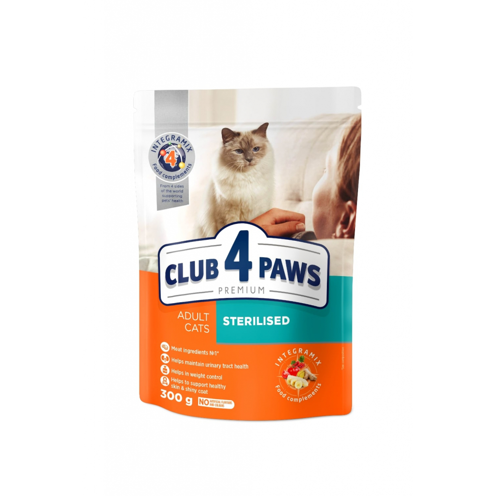 Сухий корм для кішок Club 4 Paws Преміум. Для стерилізованих 300 г (4820083909252) - зображення 1
