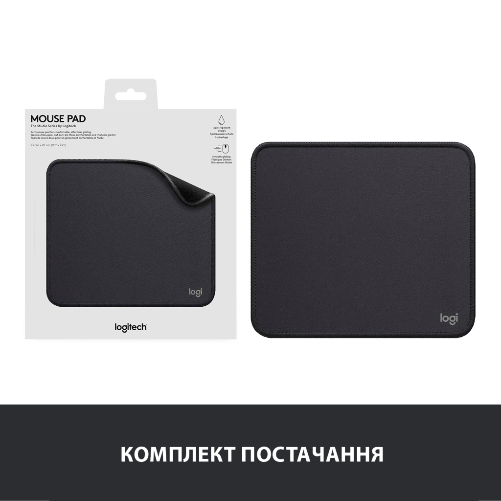 Килимок для мишки Logitech Mouse Pad Studio Series Graphite (956-000049) - зображення 8