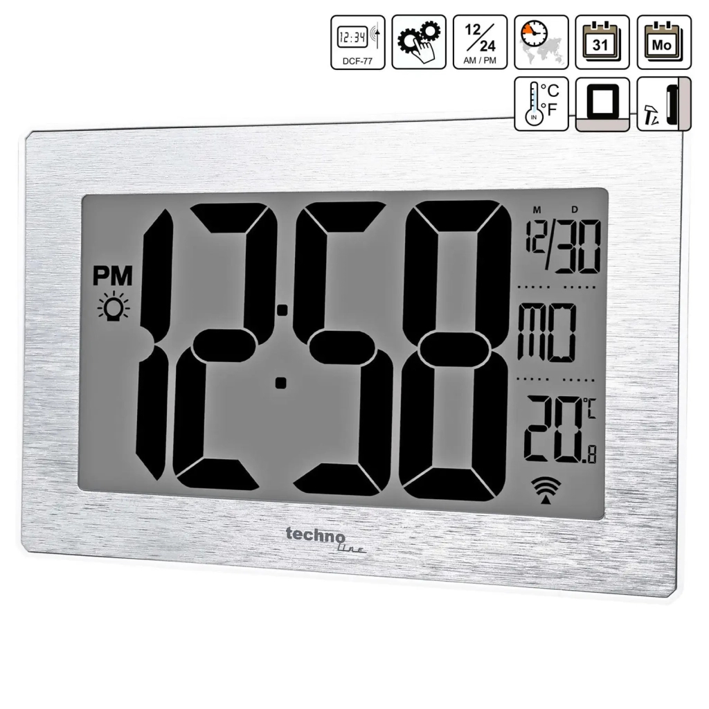 Настінний годинник Technoline WS8019 Silver (DAS301306) - зображення 4