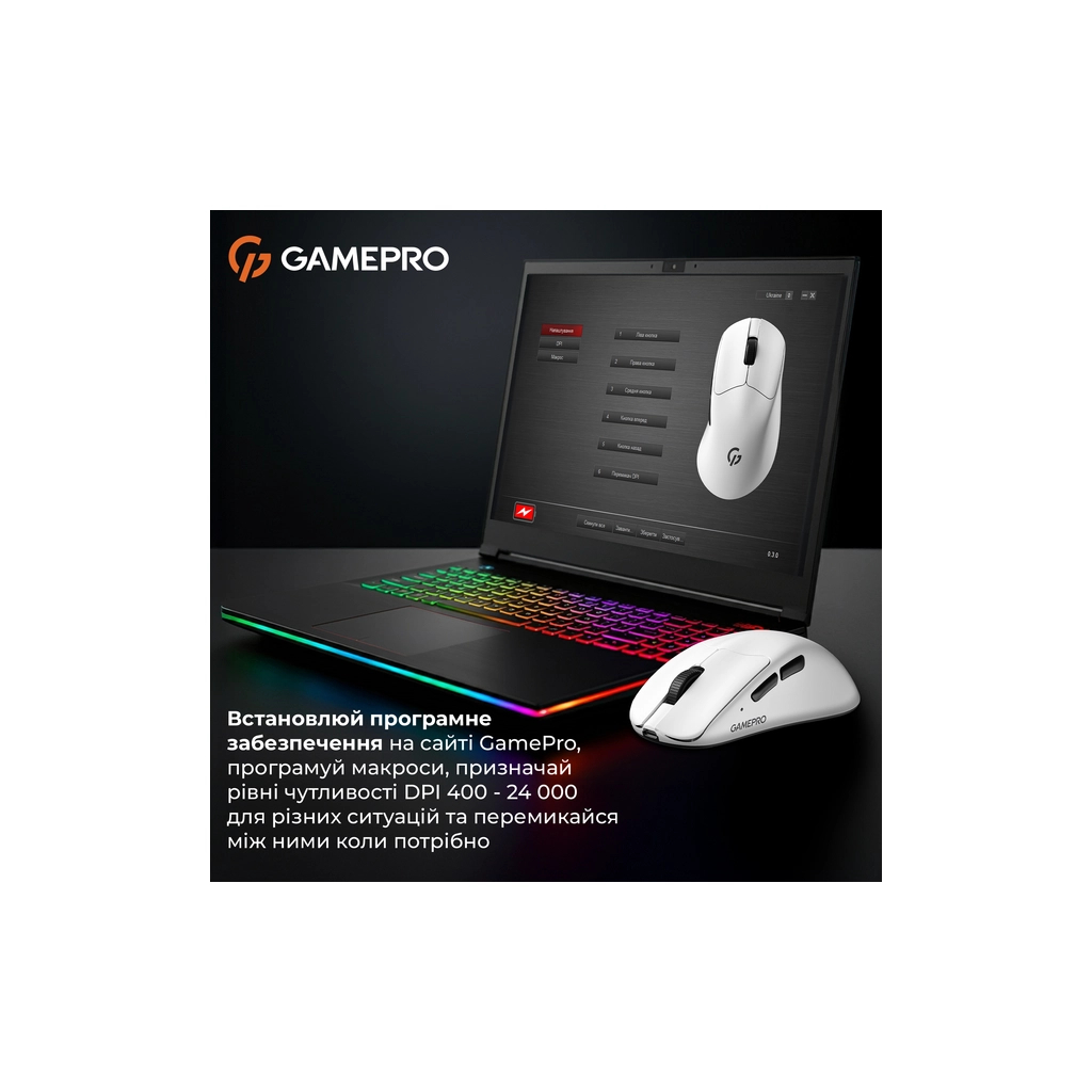 Мишка GamePro Genesis Avenger Wireless/Bluetooth/USB White (GM096W) - зображення 9