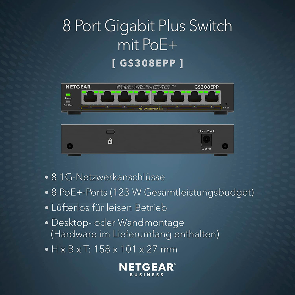 Комутатор мережевий Netgear GS308EPP-100PES - зображення 7