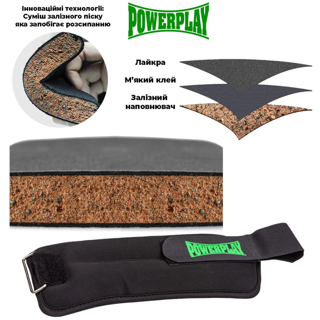 Обважнювач PowerPlay 4335 2кг 2шт Чорні (PP_4335_2kg_Black) - зображення 6