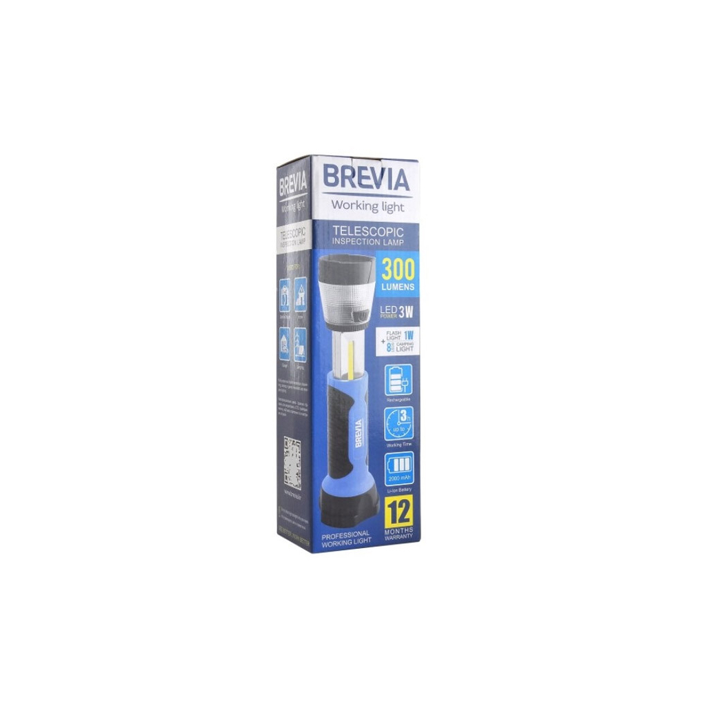 Ліхтар Brevia LED 3W COB+1W LED+8LED кемпінг, 300lm, 2000mAh, адаптер AC 2 (11330) - зображення 3