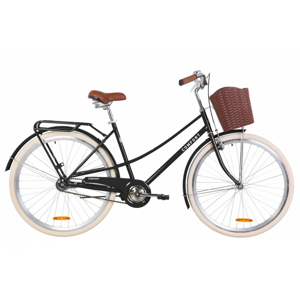 Велосипед Дорожник 28" COMFORT FEMALE рама-19,5" St 2020 чорний, багажник + кошик (OPS-D-28-162) - зображення 1
