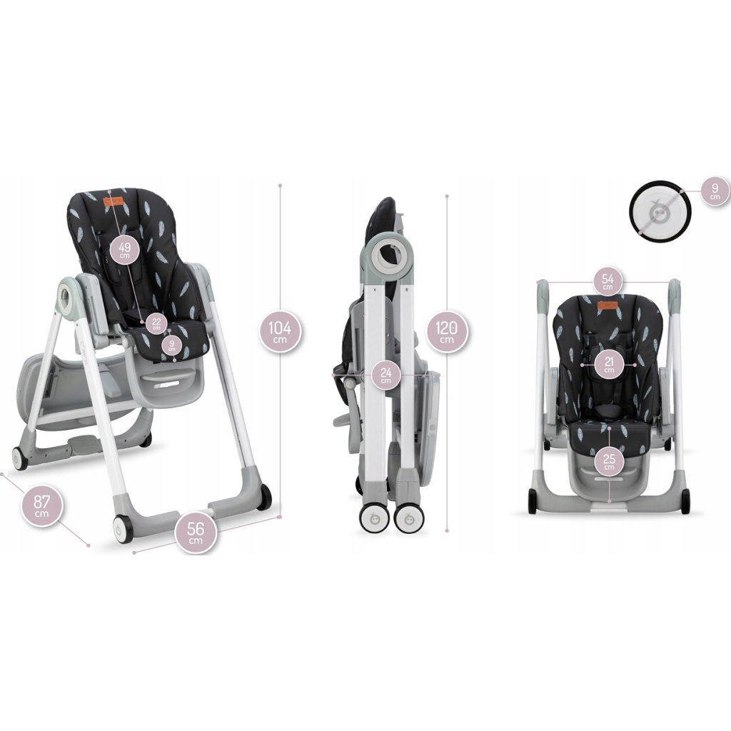 Стілець для годування MoMi Luxuria Black (KRKA00017) - зображення 4