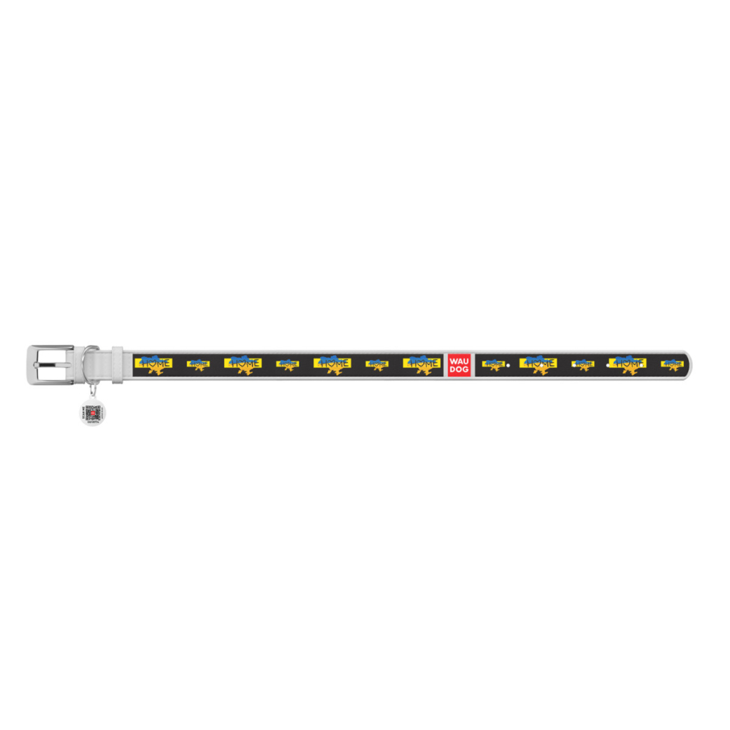 Нашийник для тварин WAUDOG Design з QR паспортом "Дім" XL Ш 35 мм Д 46-59 см (білий) (3606-0230-15) - изображение 5