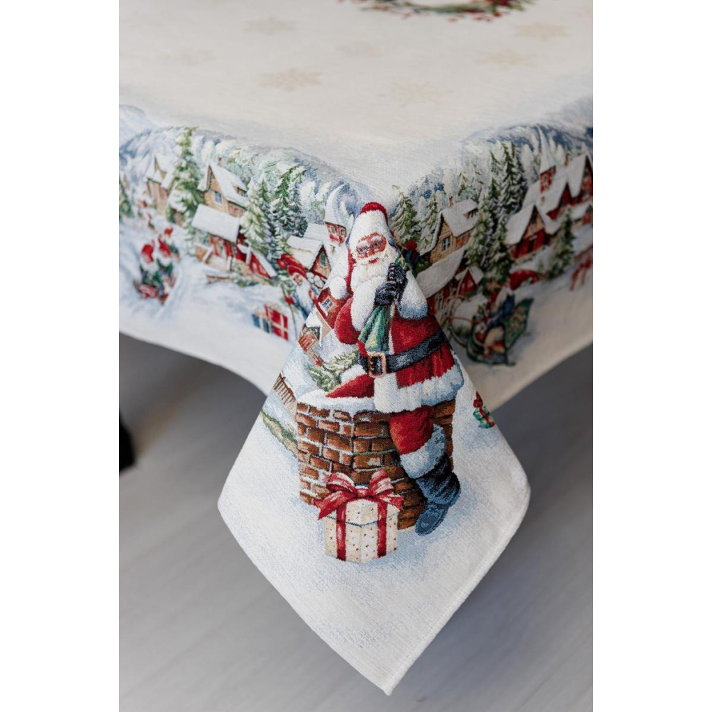 Скатертина Прованс гобеленова з велюром Снігова зима 135х300 см (037476) - зображення 3
