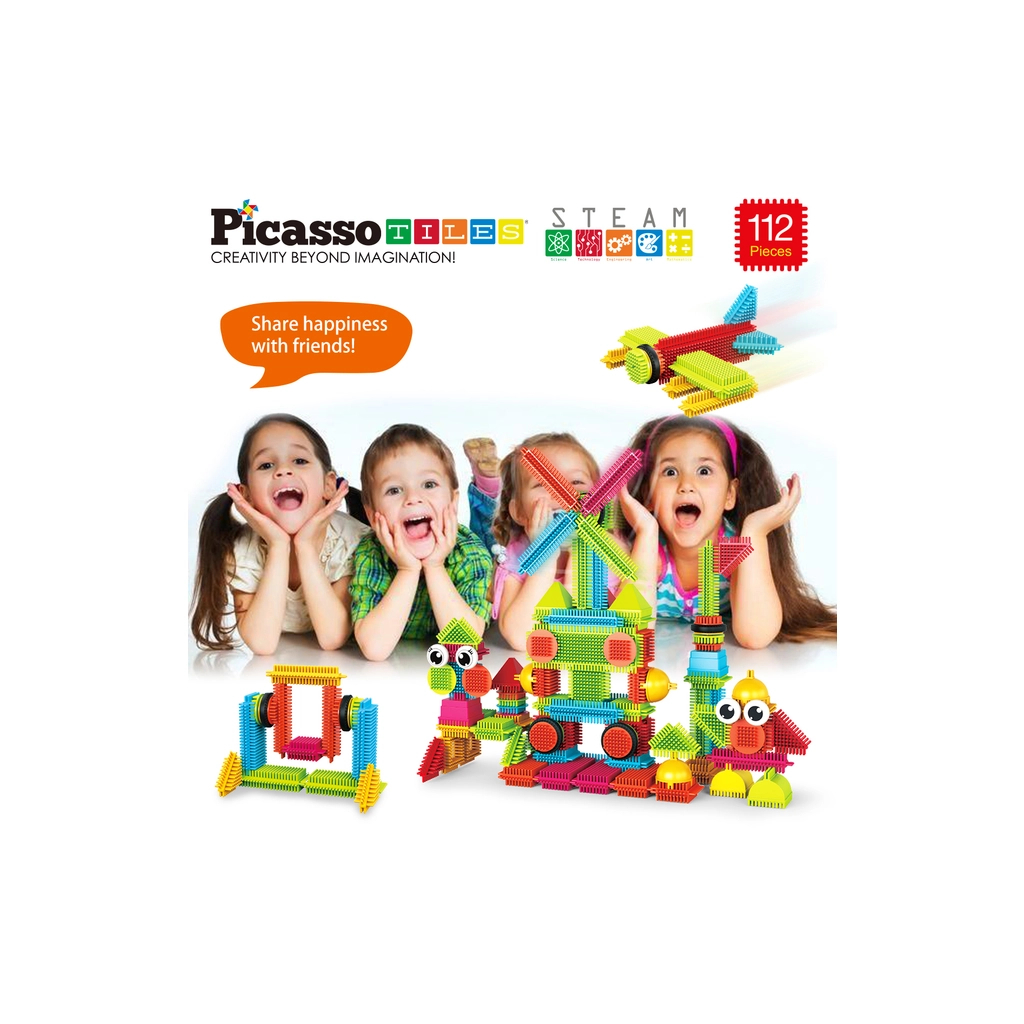 Конструктор Picasso Tiles Hedgehog Building Blocks Set 112 деталей (817338022631) - зображення 5