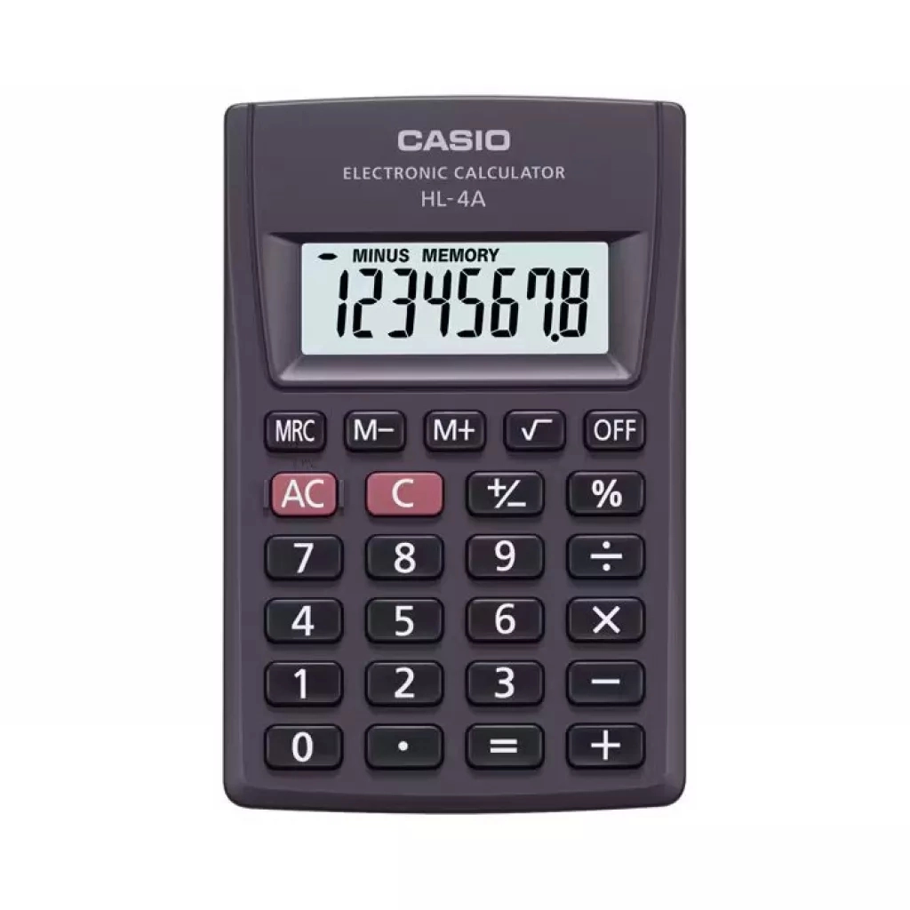 Калькулятор Casio HL-4A-W-EP, чорний (CALC-CAS-HL-4A-W-EP) - зображення 1