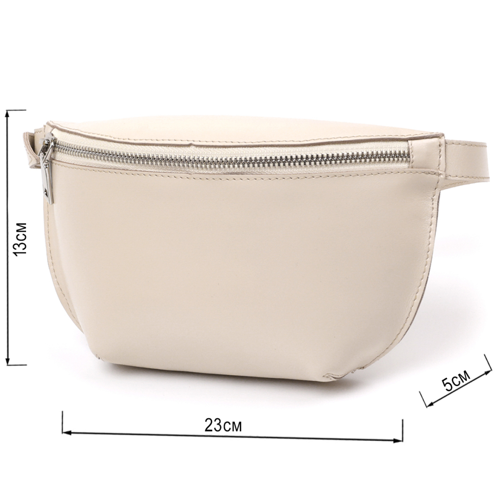 Сумка Shvigel Бананка з натуральної шкіри Бежева (16391) - зображення 3