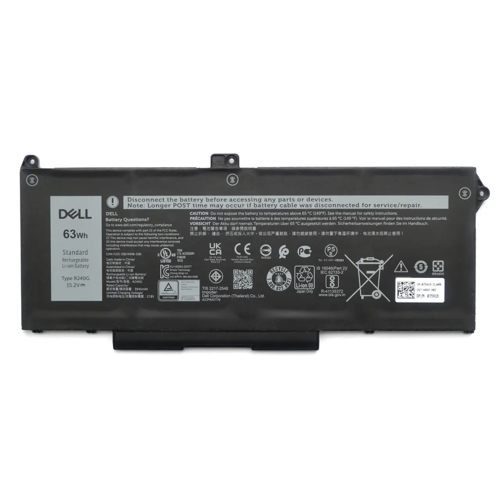 Акумулятор до ноутбука Dell Latitude 5420 RJ40G, 3941mAh (63Wh), 4cell, 15.2V, Li-ion (A97897) - зображення 1