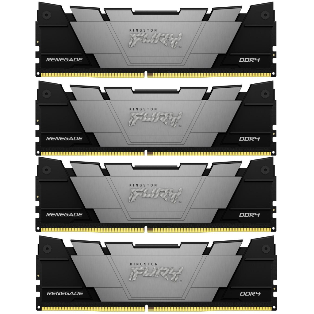 Модуль пам'яті для комп'ютера DDR4 128GB (4x32GB) 3200 MHz Fury Renegade Black Kingston Fury (ex.HyperX) (KF432C16RB2K4/128) - зображення 1