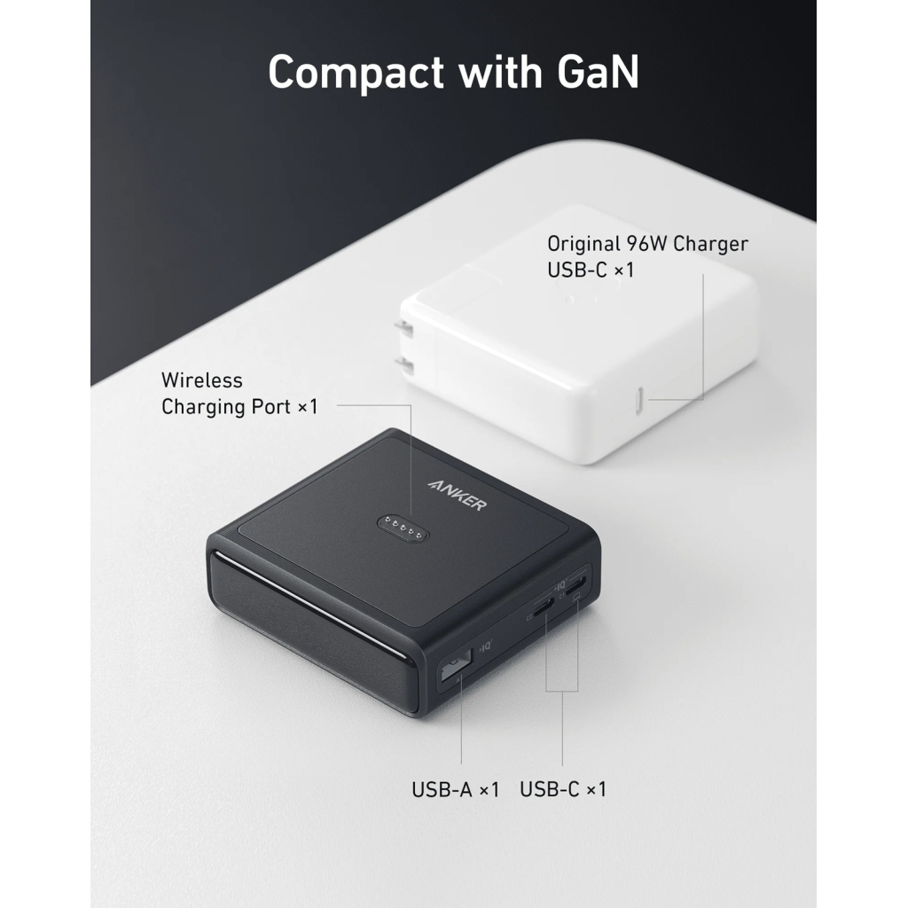 Зарядний пристрій Anker 2xUSB-C 100W + 1xUSB + Pogo pin for Anker Prime black (A1902311) - зображення 6