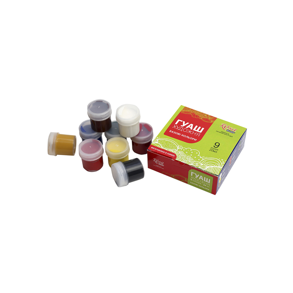 Гуашеві фарби Rosa Studio Classic 9 кольорів 20 мл (4823098527046) - изображение 2