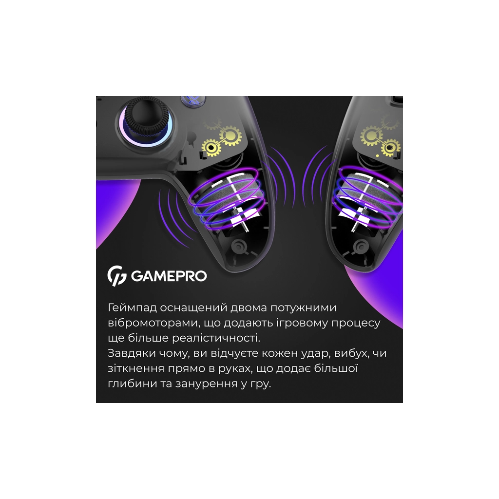 Геймпад GamePro GPS13B BT 5.3/USB/PC/iOS/Android/PS3/PS4 RGB Black (GPS13B) - изображение 12
