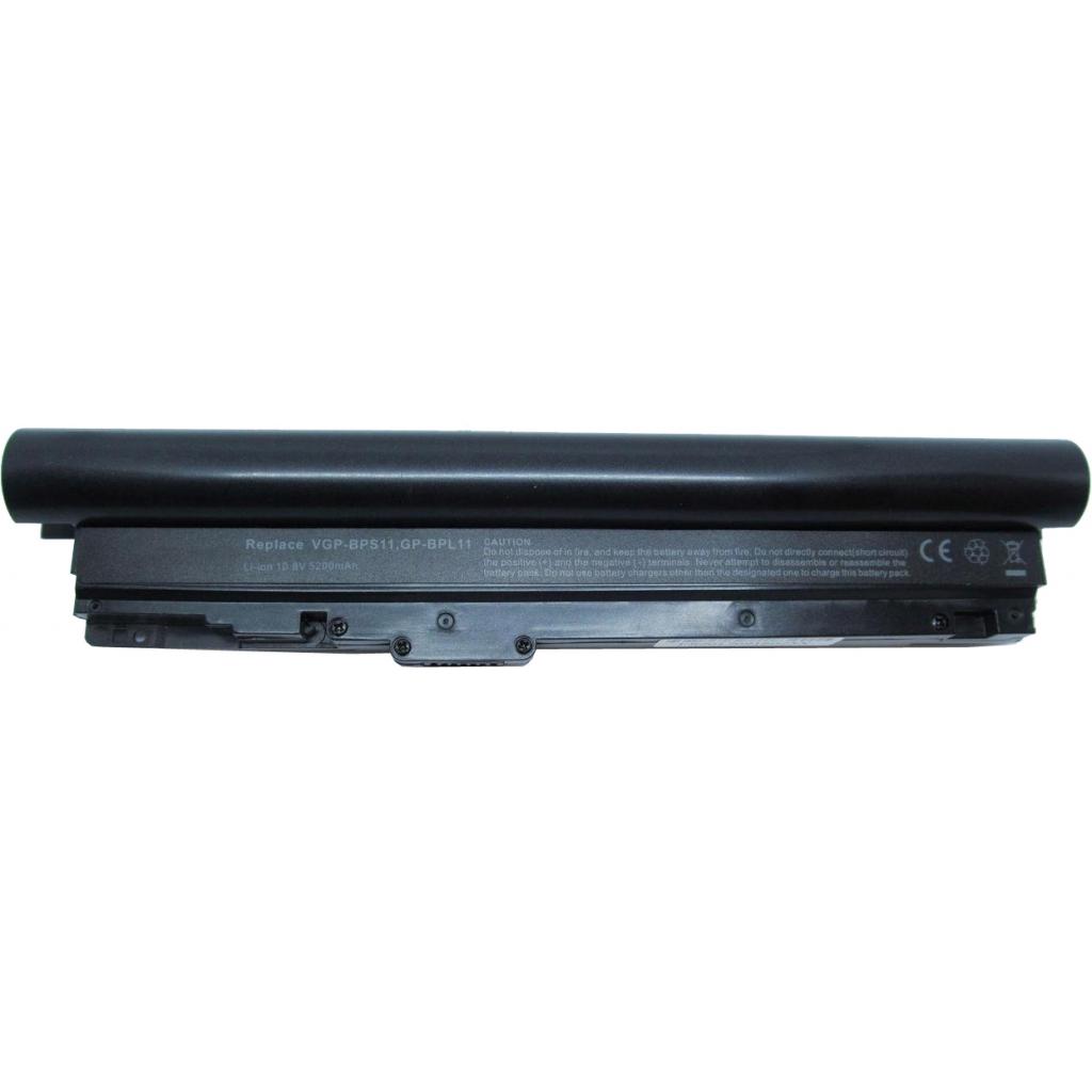 Акумулятор до ноутбука AlSoft Sony VGP-BPL11, 5200mAh, 6cell, 10.8V, Li-ion (A47243) - зображення 1