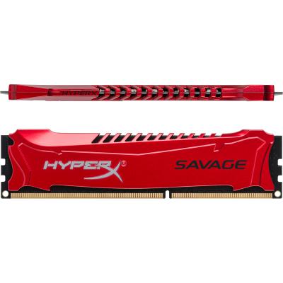 Модуль пам'яті для комп'ютера DDR3 4GB 1600 MHz Savage Red Kingston Fury (ex.HyperX) (HX316C9SR/4) - зображення 2