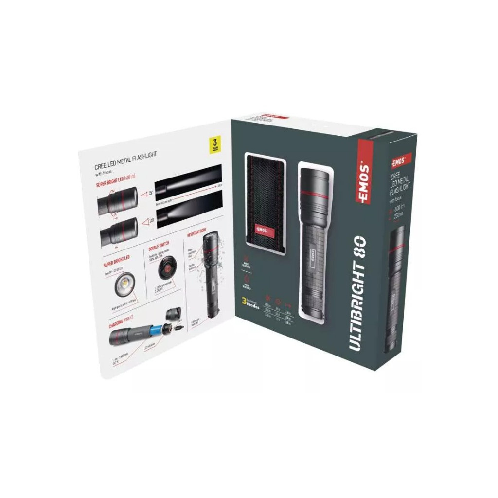 Ліхтар EMOS P3180 600Lm Li-ion Metal (P3180) - изображение 10