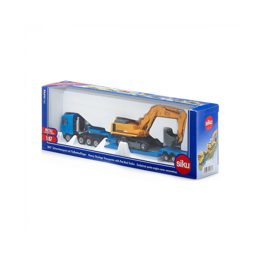 Спецтехніка Siku Вантажівка тягач з екскаватором (6460654) - зображення 1