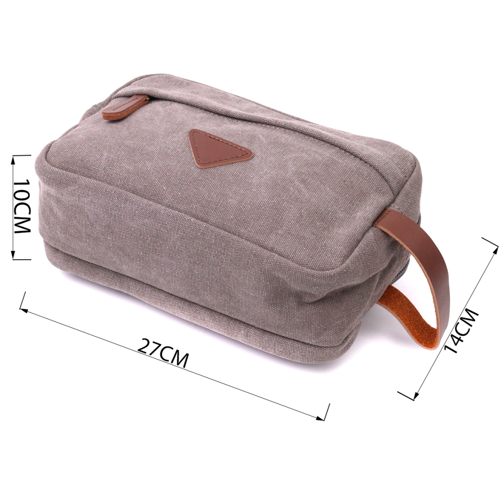 Сумка Vintage На два відділення з текстилю Сіра (22230) - зображення 3