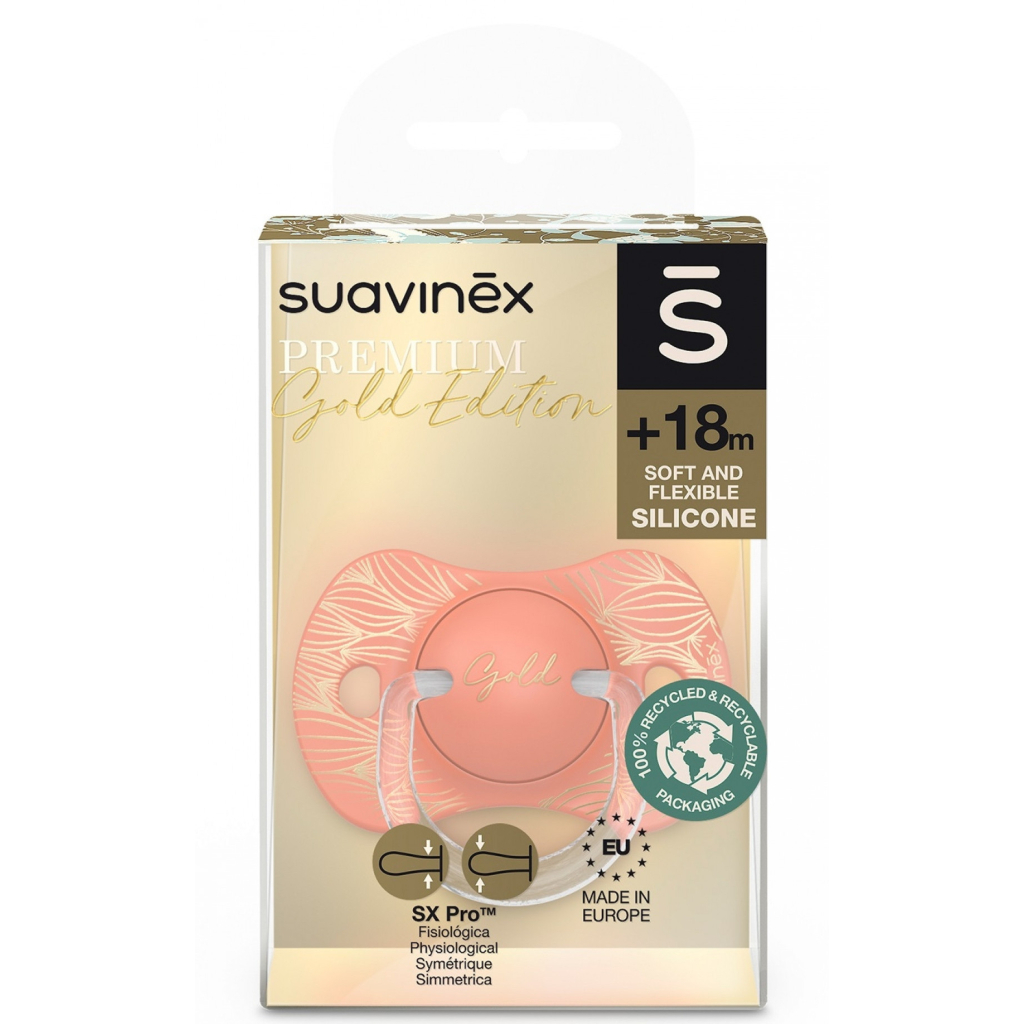 Пустушка Suavinex Gold Edition фізіологічна, +18 міс. помаранчева (307863) - зображення 3