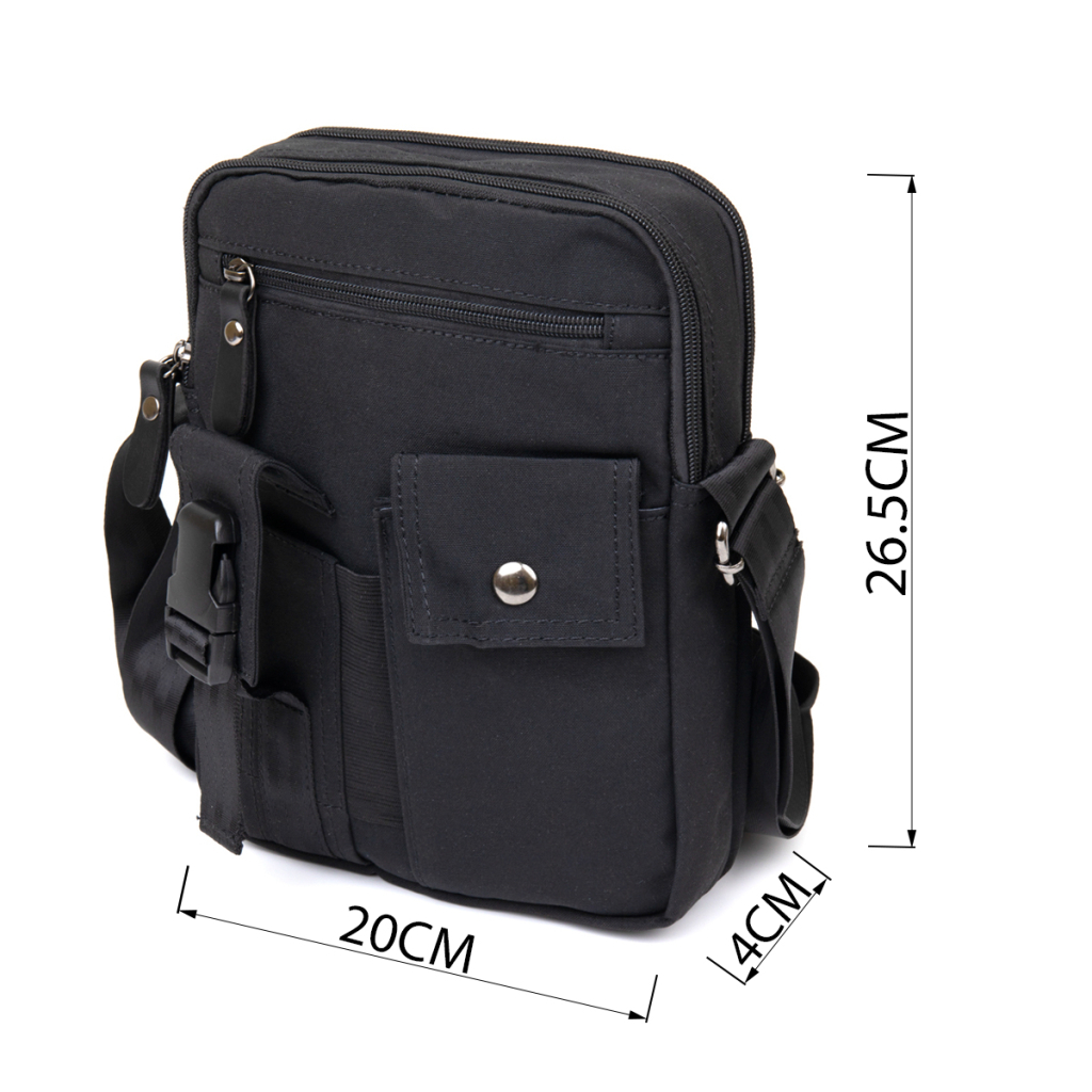 Сумка Vintage Текстильна чоловіча на два відділення Чорна (20660) - зображення 3