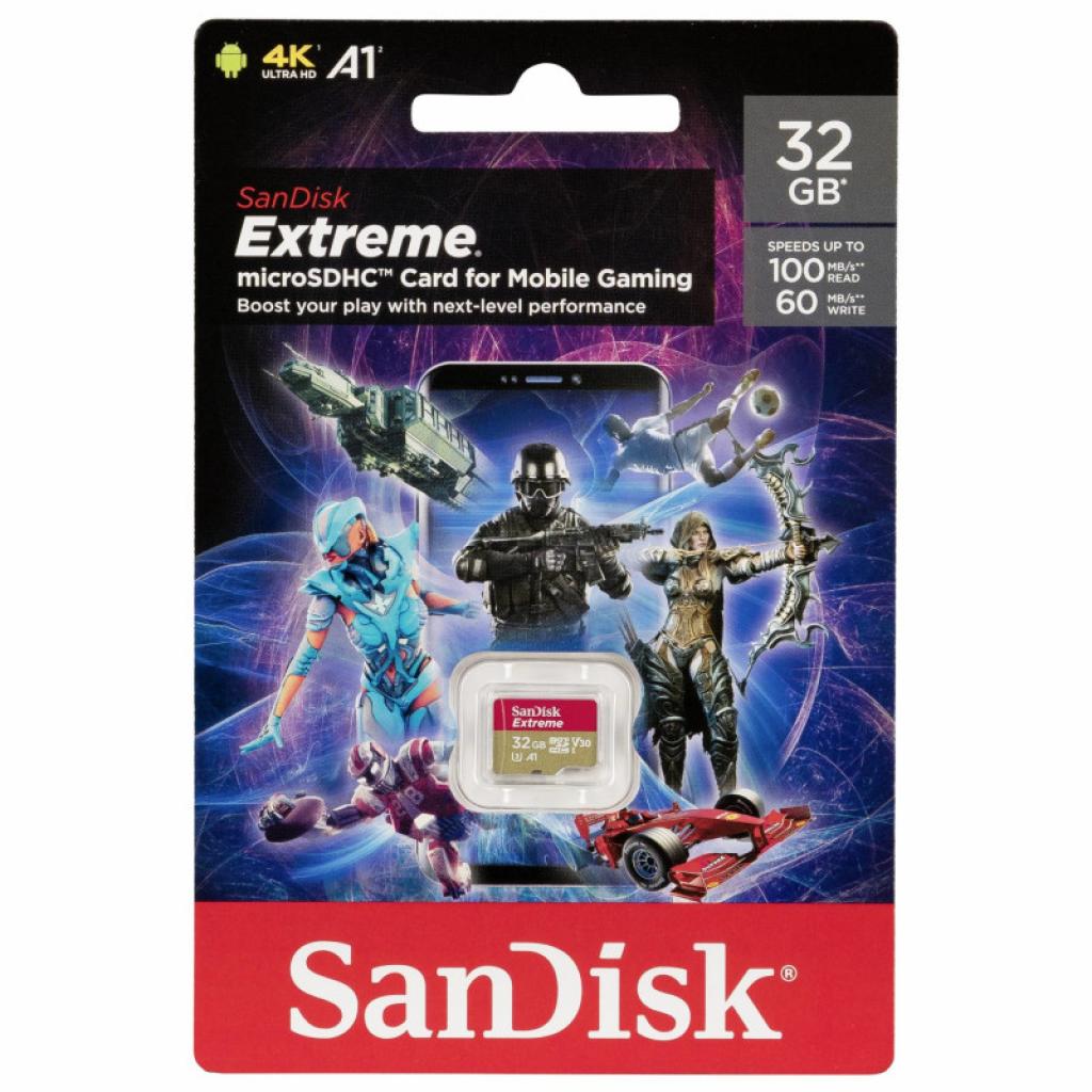 Карта пам'яті SanDisk 32GB microSDHC class 10 UHS-I A1 V30 Extreme (SDSQXAF-032G-GN6GN) - зображення 2
