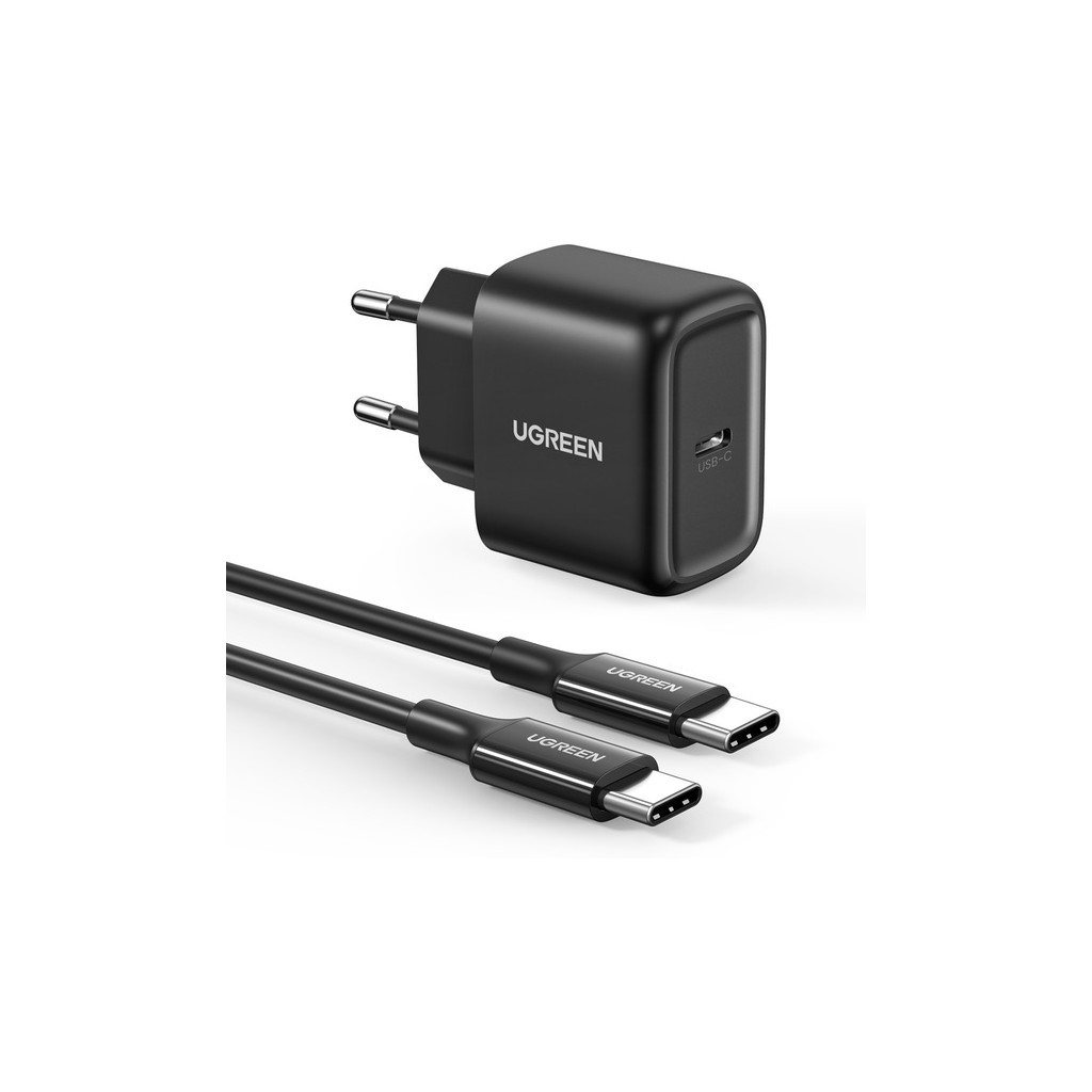 Зарядний пристрій Ugreen CD250 25W Type-C PD Charger + C-C 2m Cable Black (UGR-50581) - зображення 1