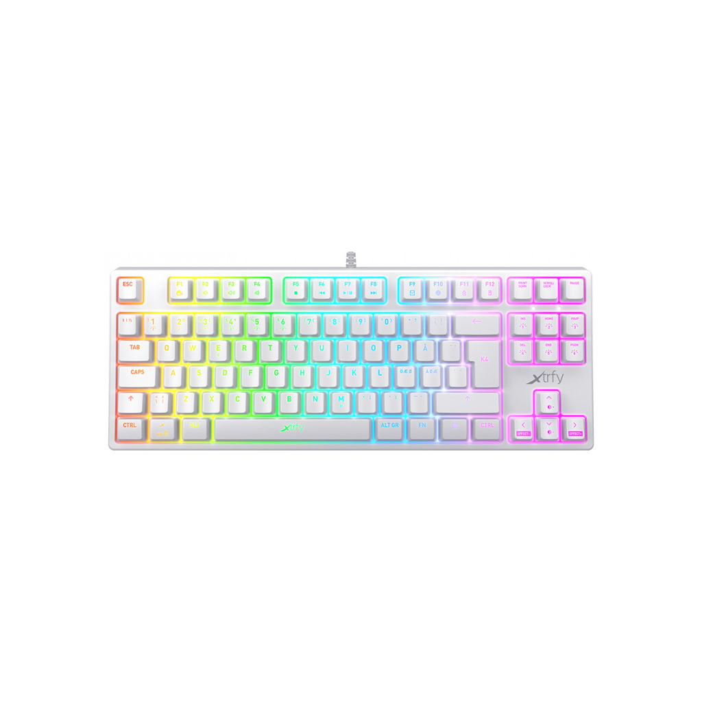 Клавіатура Xtrfy K4 TKL RGB Kailh Red Ukr-Ru White (XG-K4-RGB-TKL-WH-R-UKR) - зображення 1