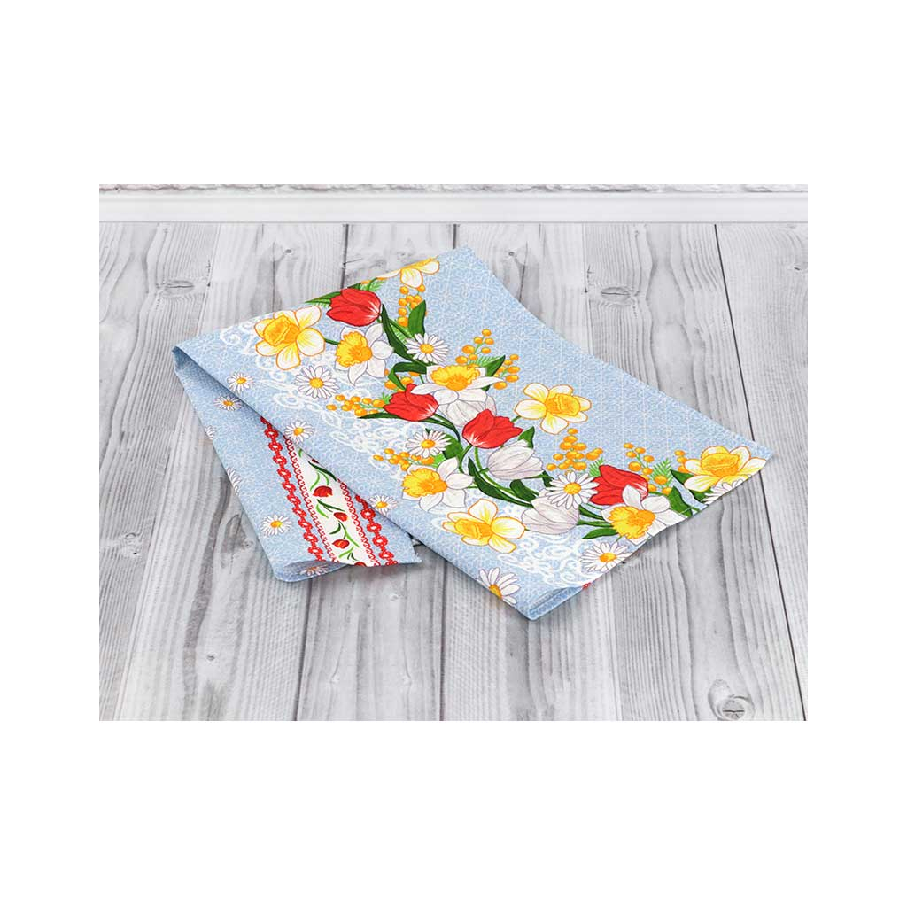Рушник Руно вафельний набивний Весняні квіти -2, 45х80 см (202.15_Весняні квіти_2) - зображення 1