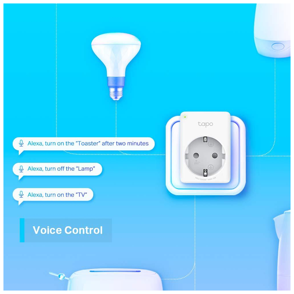 Розумна розетка TP-Link Tapo P100M N300 BT 10A (TAPO-P100M) - изображение 4