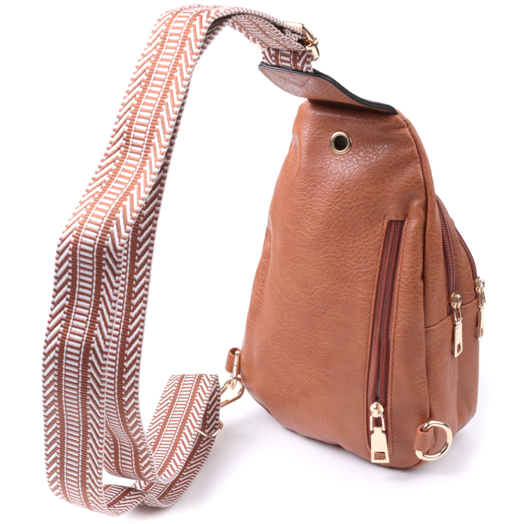 Сумка Vintage Жіноча через плече з отвором для навушників з екошкіри Руда (22789) - зображення 2